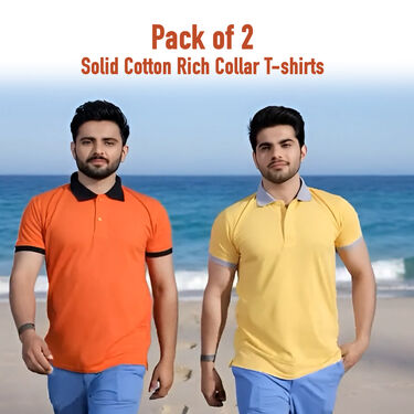 Pack of 2 Solid Collar T-Shirt (2ST1)