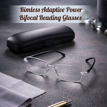 Rimless Adaptive Power Bifocal Reading Glasses (1BORG)