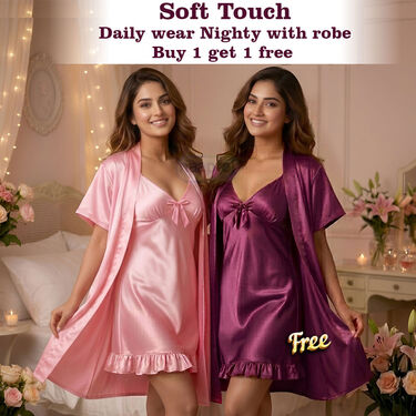 Soft Touch Daily Wear Nighty with Robe BOGO (4NS2)