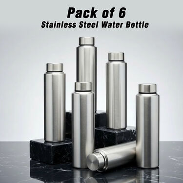 Pack of 6 Stainless Steel Water Bottles (6B11)
