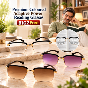 Premium Coloured Adaptive Power Reading Glasses B1G2 Free (3CORG9)