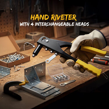 Hand Rivet Gun With 4 Interchangeable Heads (HR01)