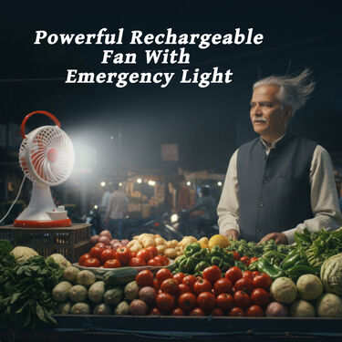 Rechargeable Big 6 Fan With Emergency Led Light (EF36)