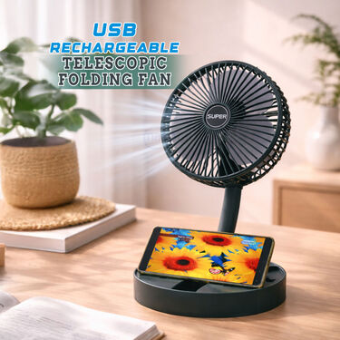 USB Rechargeable Mini Telescopic Folding Fan (EF37)