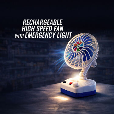 Rechargeable High-Speed Fan with Emergency Light (EF39)
