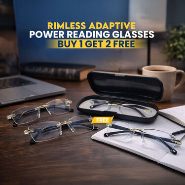 Rimless Adaptive Power Reading Glasses B1G3 Free (4ORG14)
