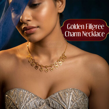 Golden Filigree Charm Necklace (GFCN1)