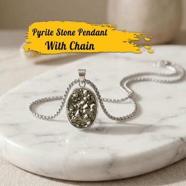Pyrite Stone Pendant With Chain (PYPN14)