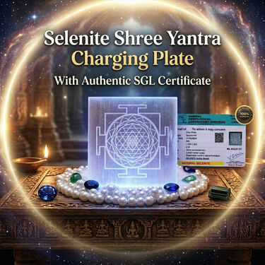 Selenite Shree Yantra Charging Plate With Certificate (SYCP1)