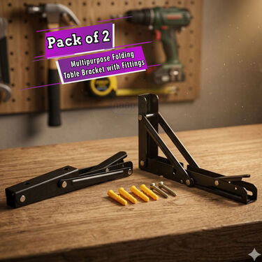 Pack of 2 Multipurpose Folding Table Bracket With Fittings (FMB)
