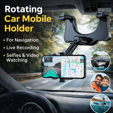 Rotating Car Mobile Holder For Navigation Live Recording Selfies Video Watching (CMH6)