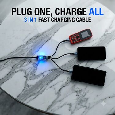 3 In 1 Cable With Fast Charging Chipset (CDC20)