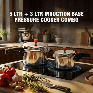 5 + 3 ltr Induction Base Pressure Cooker Combo (2PC3)