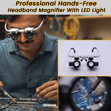 Professional Hands-Free Headband Magnifier With LED Light (HT152)