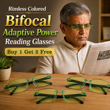 Rimless Colored Bifocal Adaptive Power Reading Glasses Buy 1 Get 2 Free (3BOC4RG1)