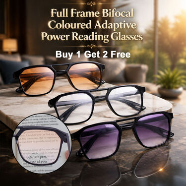 Full Frame Bifocal Coloured Adaptive Power Reading Glasses Buy 1 Get 2 Free (3BOC6RG31)