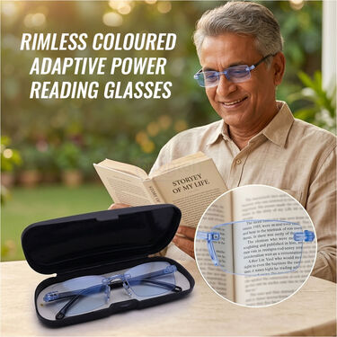 Rimless Coloured Adaptive Power Reading Glasses (OC3RG1)