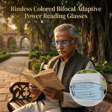 Rimless Colored Bifocal Adaptive Power Reading Glasses (BOC3RG1)