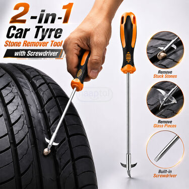 2-In-1 Car Tyre Stone Remover Tool With Screwdriver (HT160)