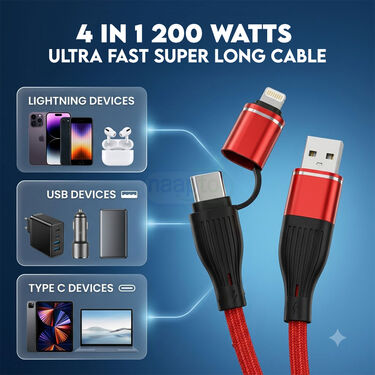 4-in-1 200W Super Long Charging Cable (CDC33)