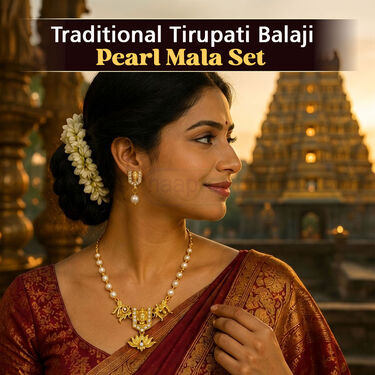Traditional Tirupati Balaji Pearl Mala Set (WJ14)