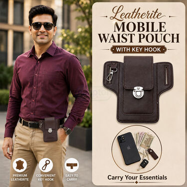 Leatherite Mobile Waist Pouch With Key Hook (MA1)