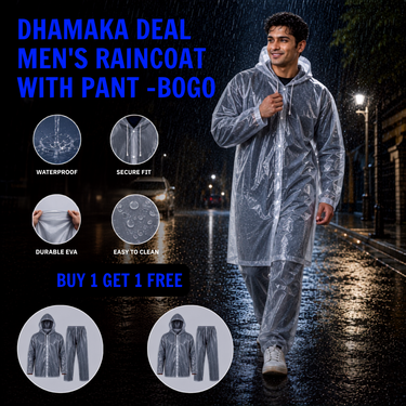 Dhamaka Deal Mens Raincoat With Pant -BOGO (RCP6)
