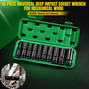 10 Pcs Universal Deep Impact Socket Wrench For Mechanical Work (HT198)