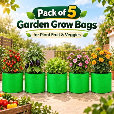Pack of 5 Garden Grow Bags For Plant Fruit & Veggies (GDN2)