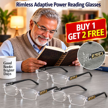 Rimless Adaptive Power Reading Glasses Buy 1 Get 2 Free (3ORG53)