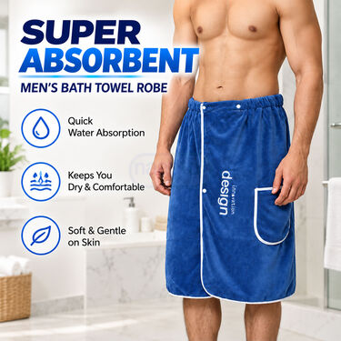 Super Absorbent Mens Bath Towel Robe (BT11)