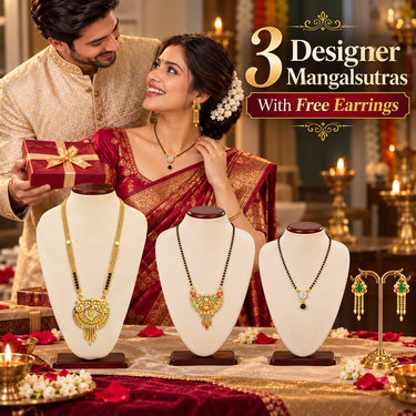 3 Mangalsutra With Free Golden Earring (WJ25)
