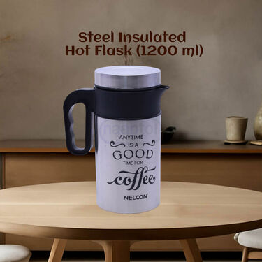 Steel Insulated Hot Flask (1200ml) + 4 Steel Cups (1IF4C2)