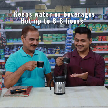 Stainless Steel Insulated Tea Kettle (500 ml) With 2 Steel Cups (1TK2C)
