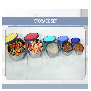 Buy 5 Stainless Steel Bowl + 5 Push & Lock Lid (10PL1) Online at Best ...