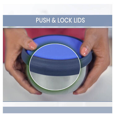 Buy 5 Stainless Steel Bowl + 5 Push & Lock Lid (10PL1) Online at Best ...