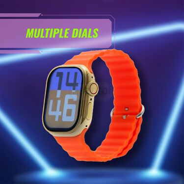 Golden Metal Smart Watch With 2 Straps (BCSW41)