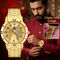 Men's Golden Watch with Free Designer Ladies Watch (MLGW2)