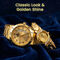 Men's Golden Watch with Free Designer Ladies Watch (MLGW2)