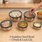5 Stainless Steel Bowl + 5 Push & Lock Lid (10PL2)
