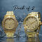 2 Mens Golden Watch  (2MW18)