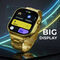 Big Screen Golden Metal Calling Smart Watch With Golden Chain And Bracelet (BCSW49)