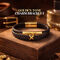 Golden Men's Leatherite  Bracelet (MGJC1)