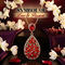 Elegant Red Stone Teardrop Pendant Necklace (LJC1)