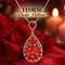 Elegant Red Stone Teardrop Pendant Necklace (LJC1)