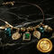 Emerald Green & Golden Crystal Charm Necklace (LJC4)