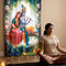 Radha Krishna Floral Bliss Curtain (CU19)