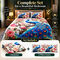 3D Peacock Floral Fantasy Bedsheet With 2 Pillow Covers (DBS38)
