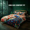 3D Peacock Floral Fantasy Bedsheet With 2 Pillow Covers (DBS38)
