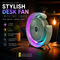 Rechargeable Stylish Desk Fan With RGB Lights (EF40)